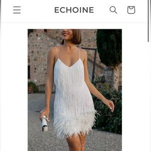Tassel sequin feather mini dress!